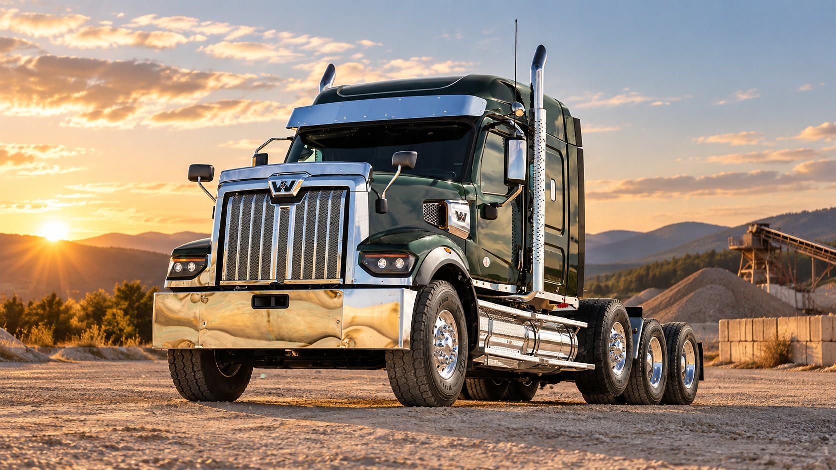 Western Star sleeper tractor at a quarry