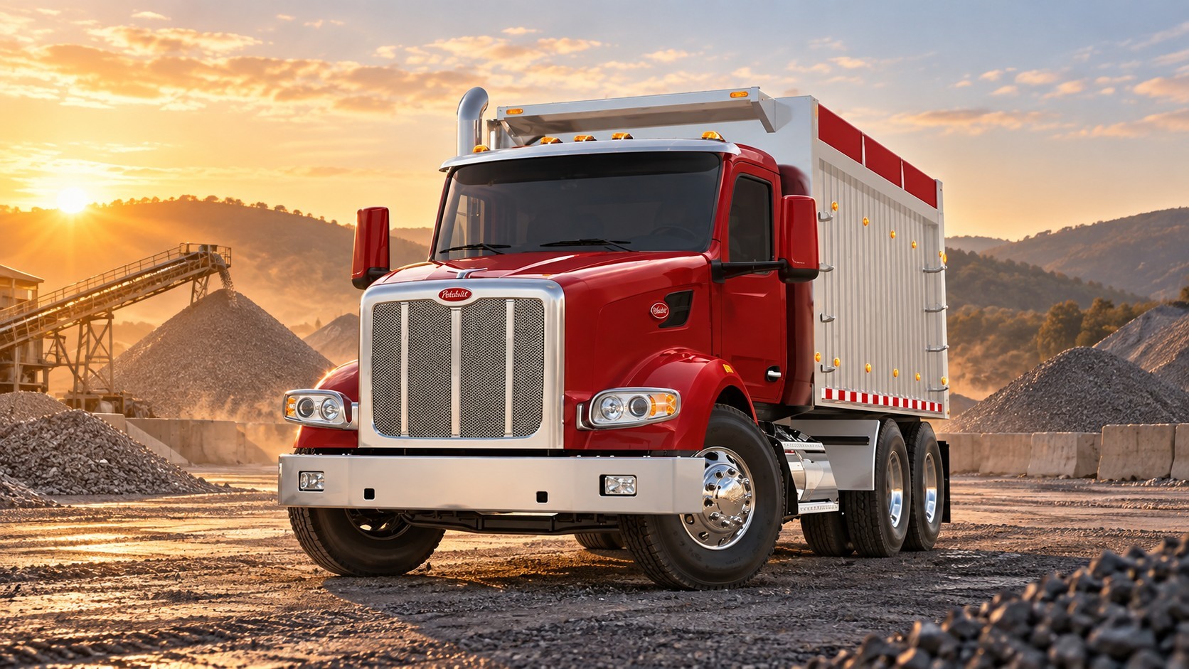 Peterbilt vocational truck with a body upfit